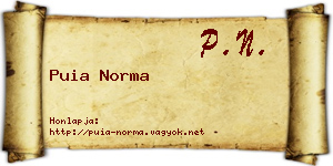 Puia Norma névjegykártya